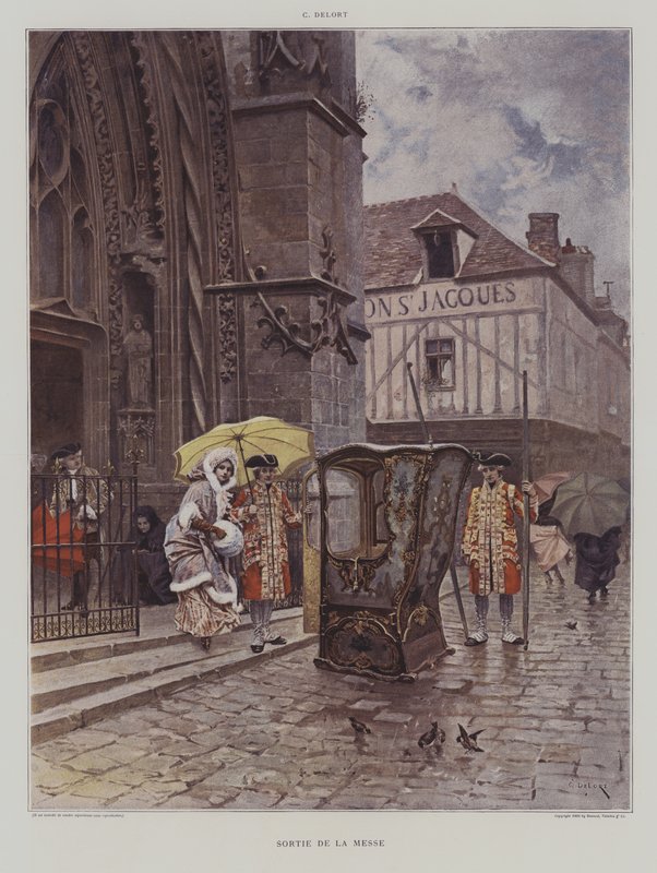 Sortie de la Messe (opuszczenie kościoła po mszy) autorstwa Charles Edouard Delort