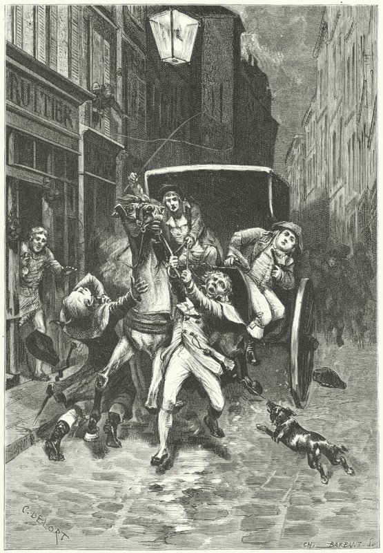 Aresztowanie Georgesa Cadoudala, bretońskiego spiskowca przeciwko francuskiemu reżimowi rewolucyjnemu autorstwa Charles Edouard Delort
