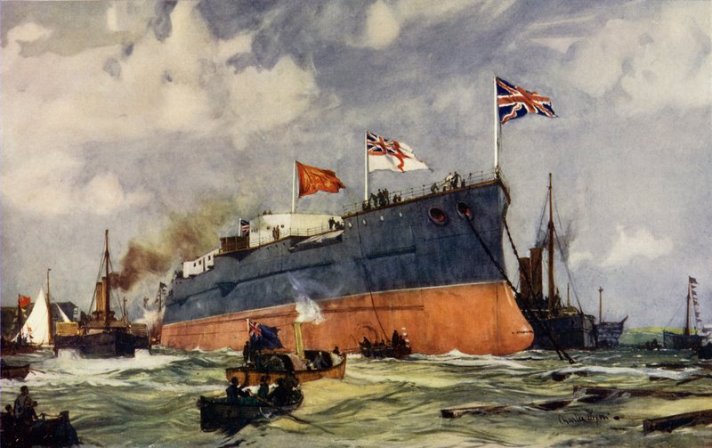 Premiera Londynu w Portsmouth autorstwa Charles Edward Dixon