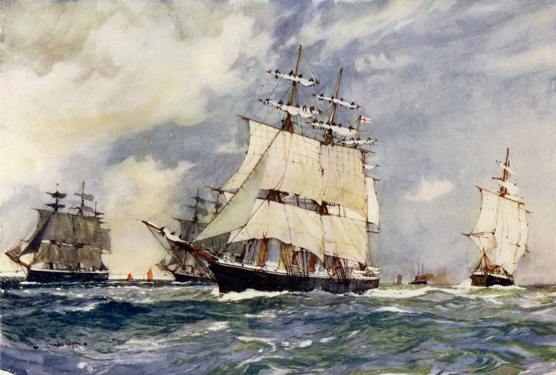 Eskadra Szkolenia Żeglarskiego, 1899 autorstwa Charles Edward Dixon