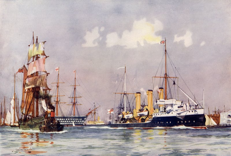 Szybki wyjazd z Portsmouth autorstwa Charles Edward Dixon