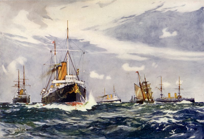 Eskadra Szkoleniowa Steam, 1900 autorstwa Charles Edward Dixon