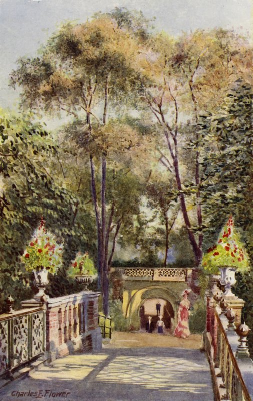 Londyńskie zoo: Tunel, od Canal Bridge (kolor lito) autorstwa Charles Edwin Flower