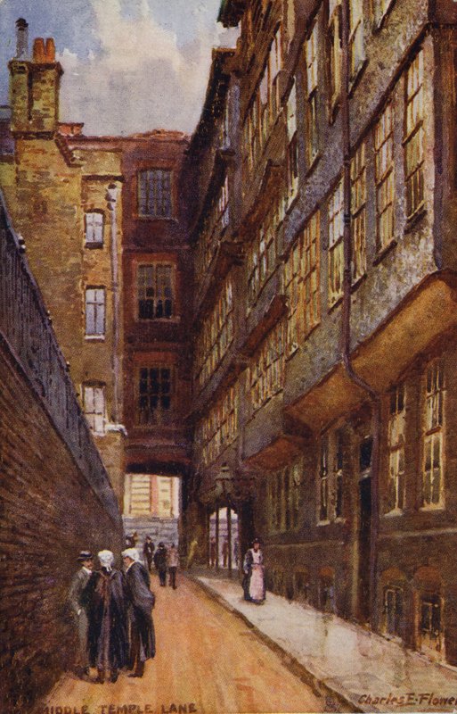 Middle Temple Lane, Londyn autorstwa Charles Edwin Flower