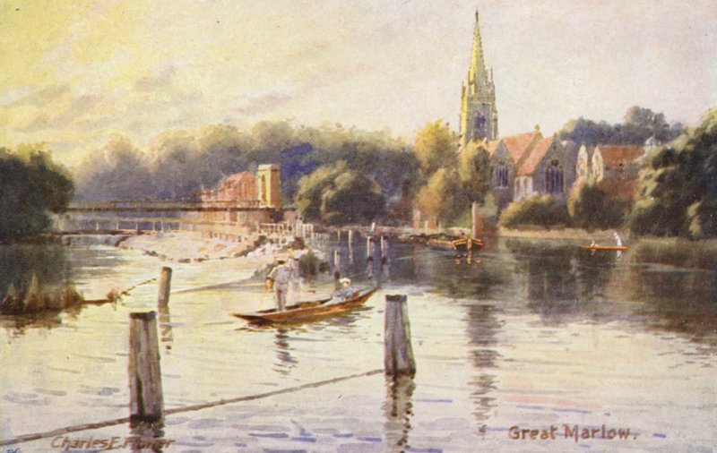 Tamiza: Great Marlow (kolorowa litografia) autorstwa Charles Edwin Flower