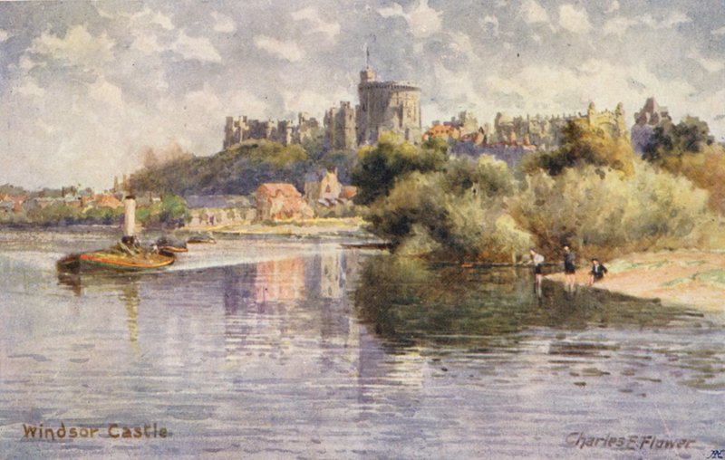 Tamiza: Zamek Windsor (kolorowa litografia) autorstwa Charles Edwin Flower