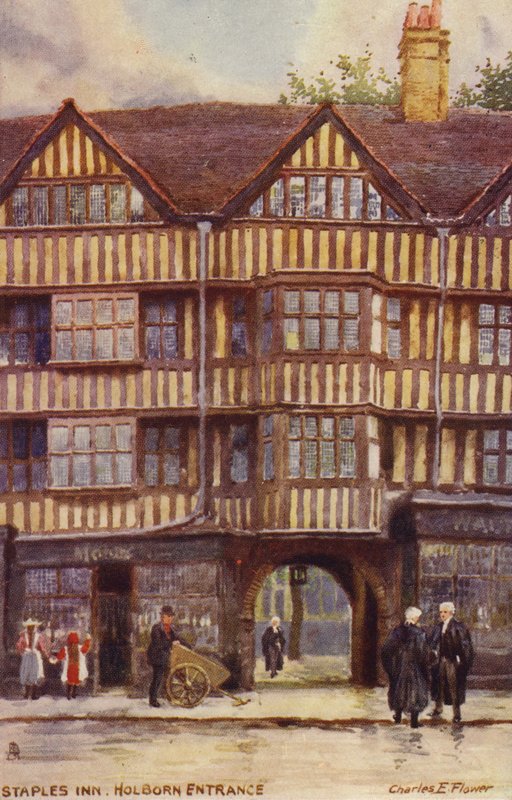 Staples Inn, Holborn Entrance, Londyn autorstwa Charles Edwin Flower