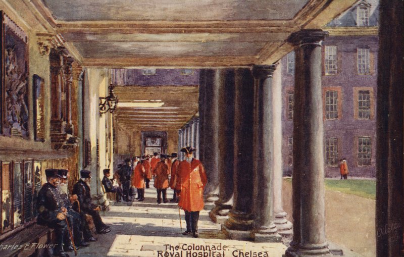 Kolumnada, Royal Hospital Chelsea autorstwa Charles Edwin Flower
