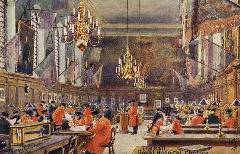 Hall, Royal Hospital Chelsea autorstwa Charles Edwin Flower