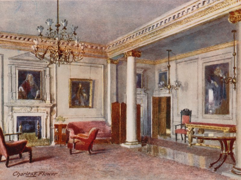 Sala recepcyjna, 10 Downing Street, 1906 r. autorstwa Charles Edwin Flower