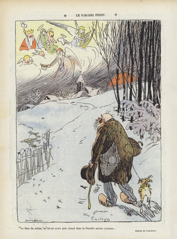 Raj utracony. Ilustracja do Le Rire autorstwa Charles Emile Egli