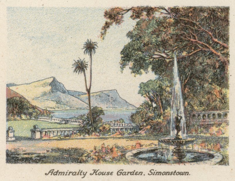 Republika Południowej Afryki: Admiralty House Garden, Simonstown (kolorowa litografia) autorstwa Charles Ernest Peers