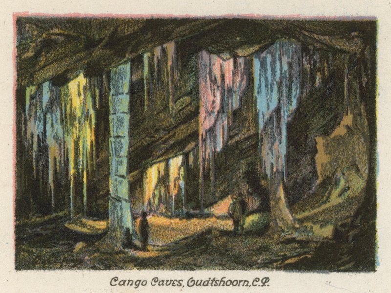 Republika Południowej Afryki: Jaskinie Cango, Oudtshoorn, CP (litografia kolorowa) autorstwa Charles Ernest Peers
