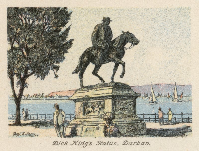 Republika Południowej Afryki: Pomnik Dicka Kinga, Durban (kolorowa litografia) autorstwa Charles Ernest Peers