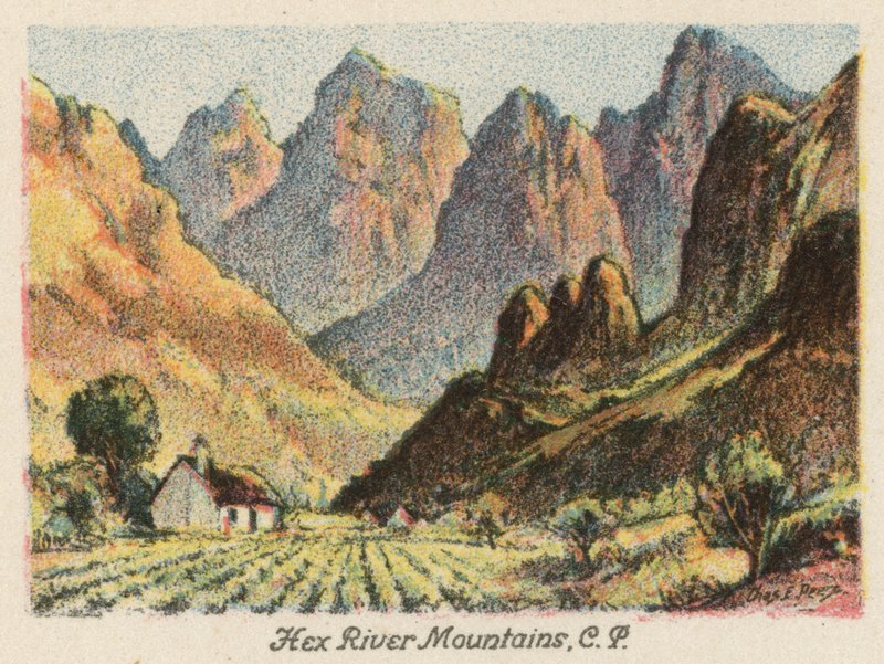 Republika Południowej Afryki: Hex River Mountains, CP (kolorowa litografia) autorstwa Charles Ernest Peers