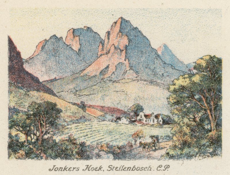 Republika Południowej Afryki: Jonkers Hoek, Stellenbosch, CP (druk kolorowy) autorstwa Charles Ernest Peers