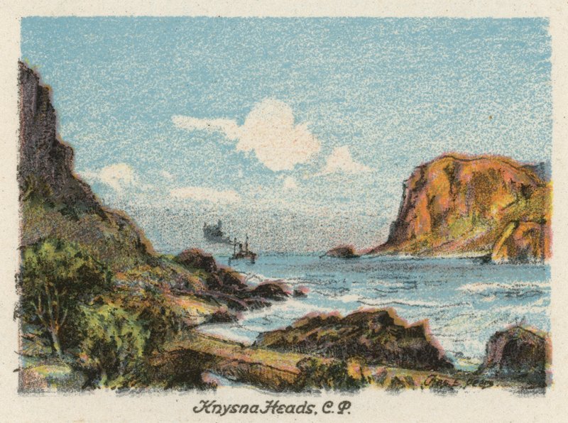 Republika Południowej Afryki: Knysna Heads, CP (druk kolorowy) autorstwa Charles Ernest Peers