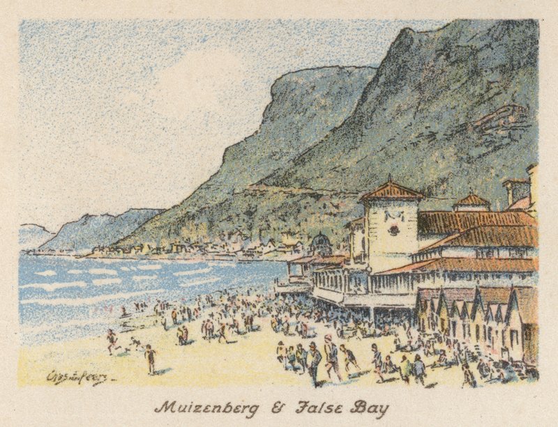 Republika Południowej Afryki: Muizenberg i False Bay (kolorowa litografia) autorstwa Charles Ernest Peers