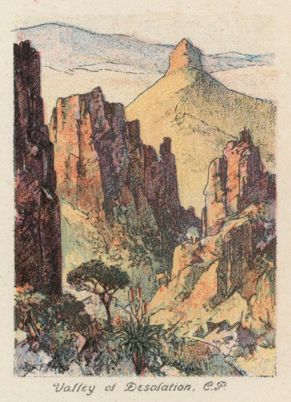Republika Południowej Afryki: Valley of Desolation, CP (kolorowa litografia) autorstwa Charles Ernest Peers