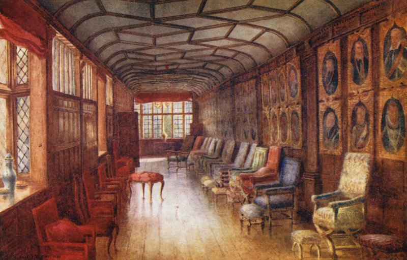 Knole House: Brown Gallery (litografia kolorowa) autorstwa Charles Essenhigh Corke