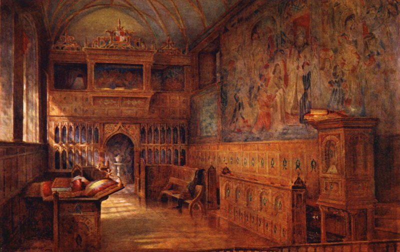 Knole House: Kaplica (kolorowa litografia) autorstwa Charles Essenhigh Corke