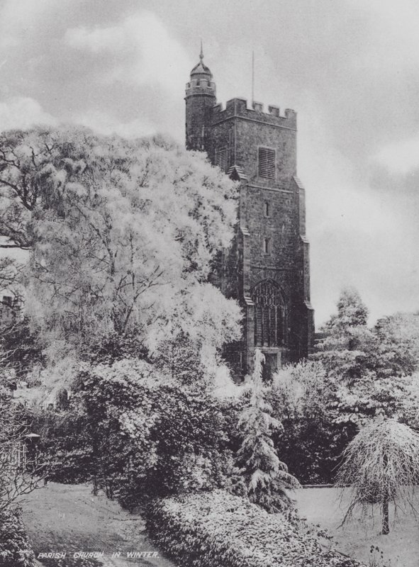 Sevenoaks: Kościół parafialny zimą (zdjęcie czarno-białe) autorstwa Charles Essenhigh Corke