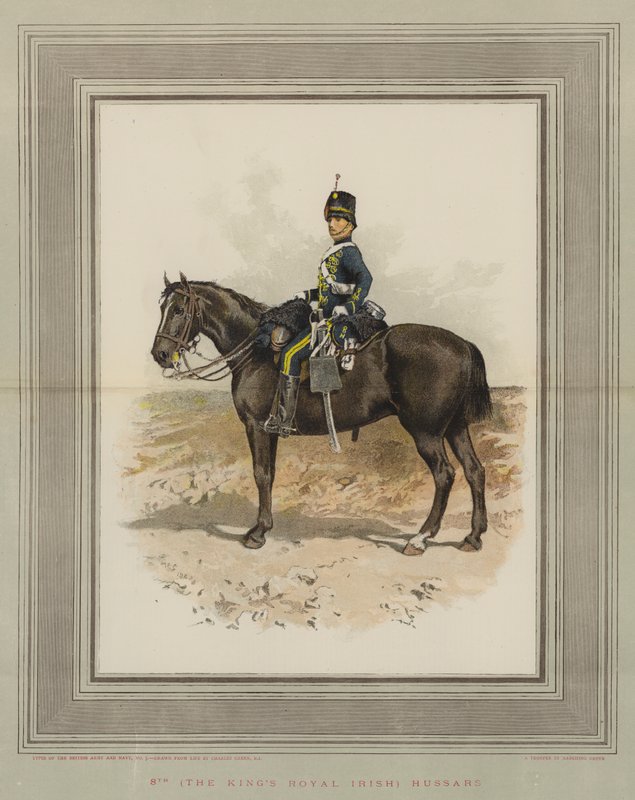 8. (Królewski Królewski Irlandzki) Hussars (chromolitho) autorstwa Charles Green