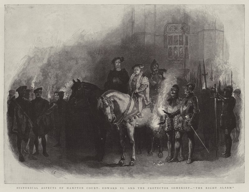 Historyczne aspekty Hampton Court, Edward VI i Protector Somerset, Nocny alarm autorstwa Charles Green