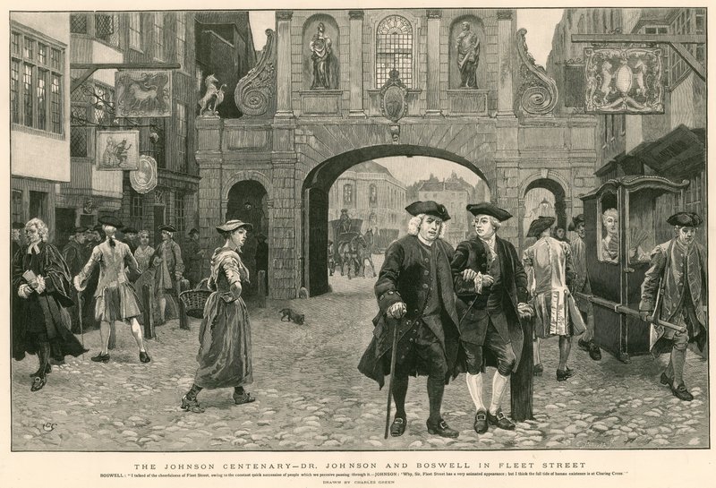 Johnson Centenary: Dr Johnson i Boswell na Fleet Street (grawerunek) autorstwa Charles Green