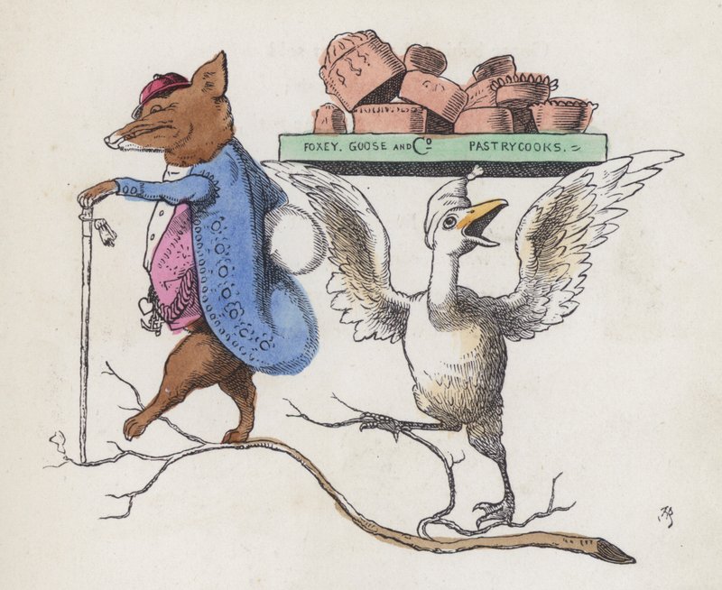 Foxey, Goose & Co, cukiernicy (kolorowy grawerunek) autorstwa Charles Henry (after) Bennett