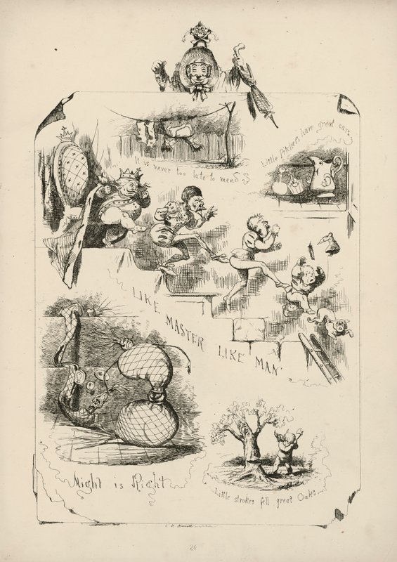 Strona z Przysłów z obrazkami Charlesa H. Bennetta autorstwa Charles Henry (after) Bennett