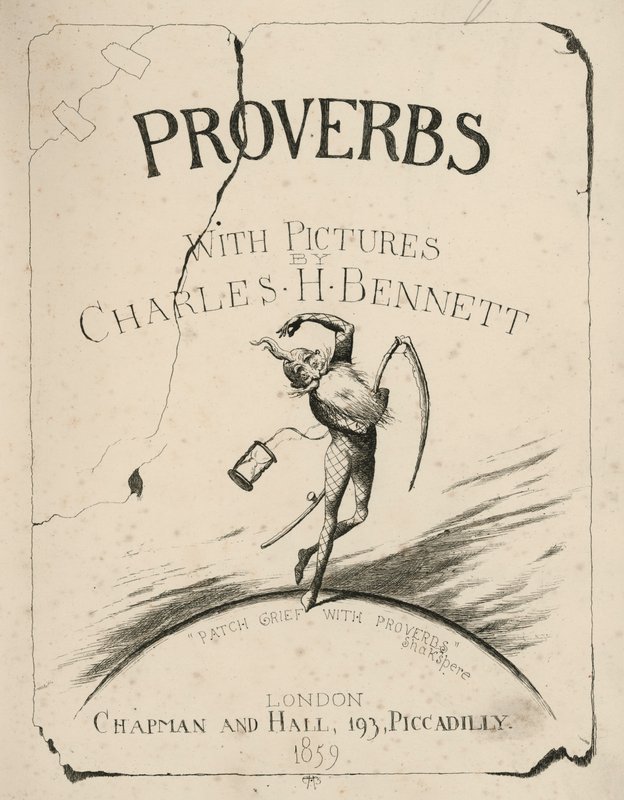 Ilustracja na stronie tytułowej Przysłów z obrazkami autorstwa Charlesa H. Bennetta (rycina) autorstwa Charles Henry (after) Bennett