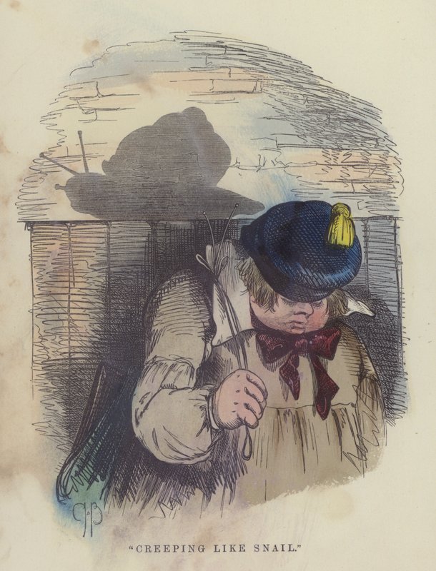 Creeping Like Snail (kolorowy grawerunek) autorstwa Charles Henry Bennett