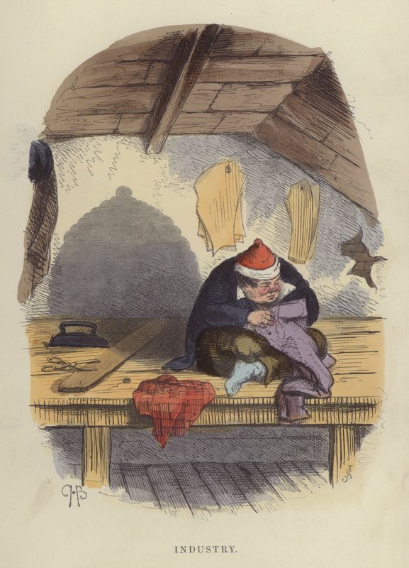 Przemysł (kolorowe grawerowanie) autorstwa Charles Henry Bennett