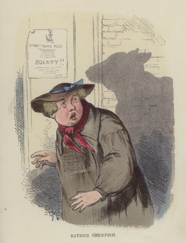 Raczej zawstydzony (kolorowe grawerowanie) autorstwa Charles Henry Bennett