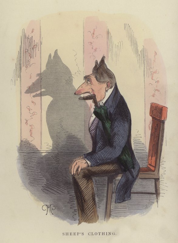 Odzież owcza (kolorowy grawerunek) autorstwa Charles Henry Bennett