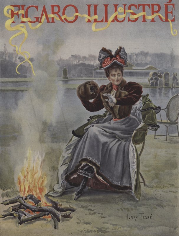 W Kole Łyżwiarzy. Okładka Le Figaro Illustre, styczeń 1895 autorstwa Charles Henry Tenre