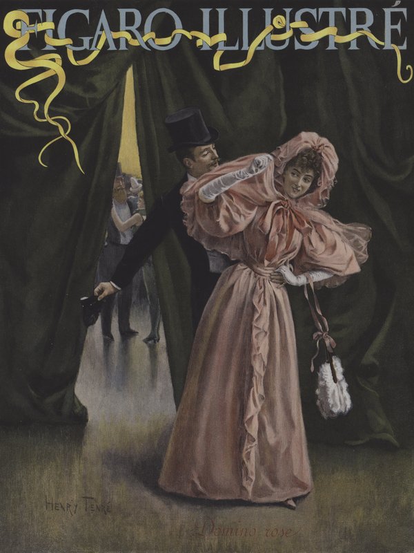 Róża domina. Okładka Le Figaro Illustre, luty 1896 autorstwa Charles Henry Tenre