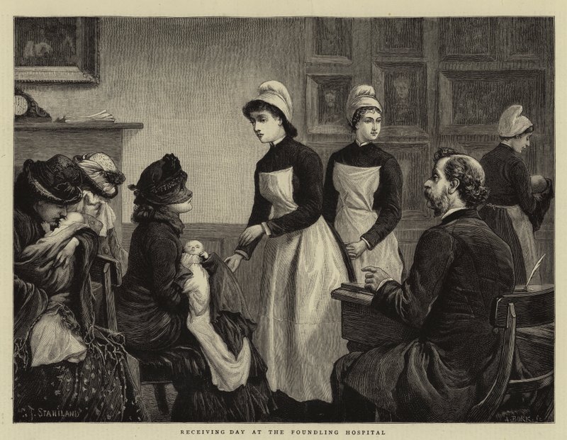 Dzień przyjęcia w szpitalu Foundling autorstwa Charles J. Staniland