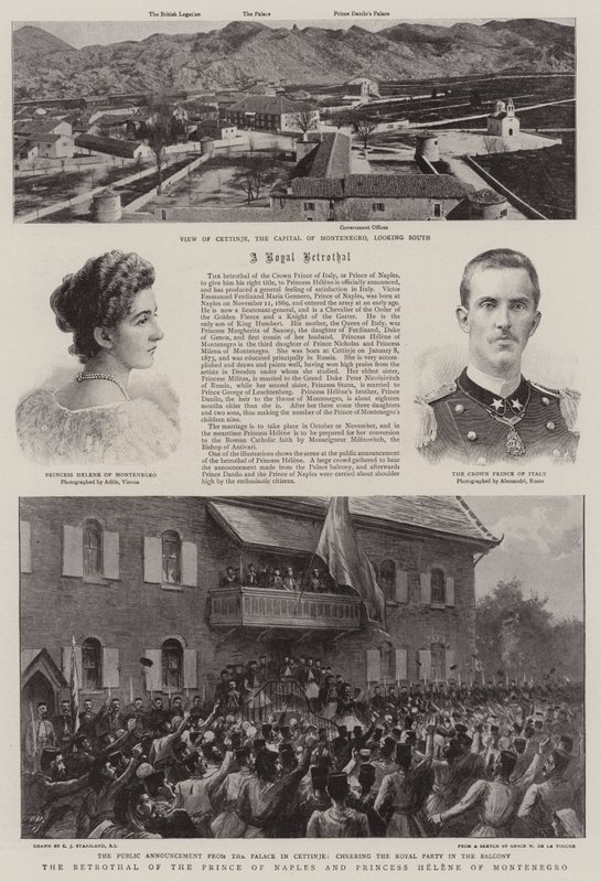 Zaręczyny księcia Neapolu i księżniczki Heleny Czarnogóry autorstwa Charles J. Staniland
