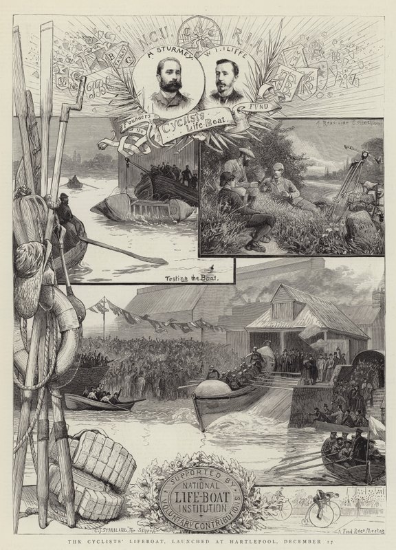 Łódź ratunkowa dla rowerzystów, zwodowana w Hartlepool, 17 grudnia autorstwa Charles J. Staniland