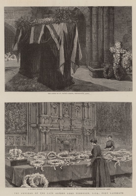 Pogrzeb zmarłego Alfreda Lorda Tennysona, DCL, laureata poety autorstwa Charles J. Staniland