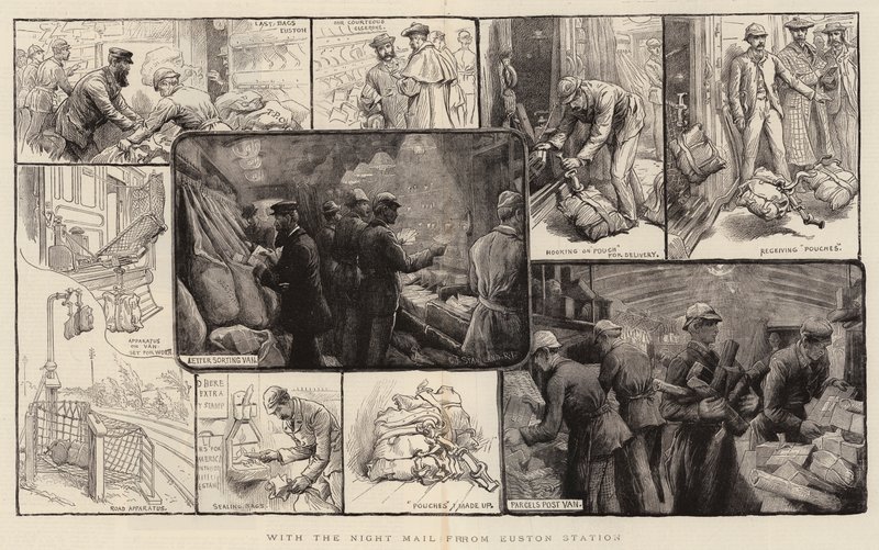 Z nocną pocztą ze stacji Euston autorstwa Charles J. Staniland
