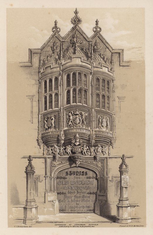 Frontispiece for Old English Mansions, Third Series, C J Richardson (kolor lito) autorstwa Charles James Richardson