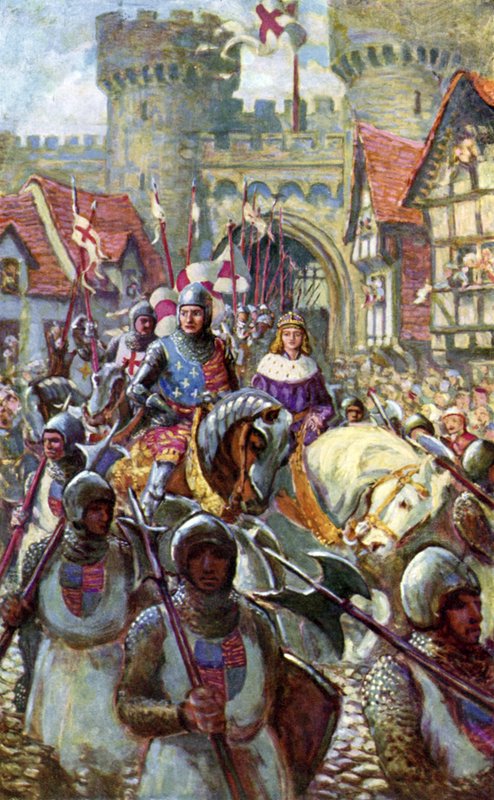 Edward V jedzie do Londynu z księciem Richardem autorstwa Charles John de (after) Lacy
