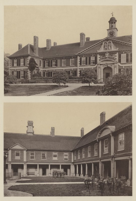Morden College, Blackheath, Kent, wejście i część dziedzińca autorstwa Charles Latham