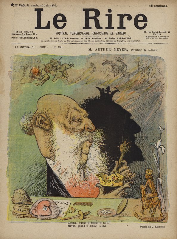 Arthur Meyer, ilustracja do Le Rire autorstwa Charles Leandre