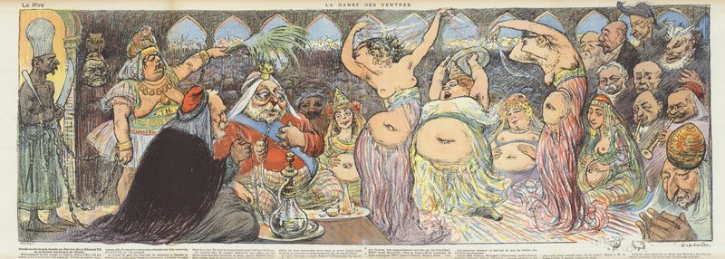 Tancerki brzucha. Ilustracja do Le Rire autorstwa Charles Leandre