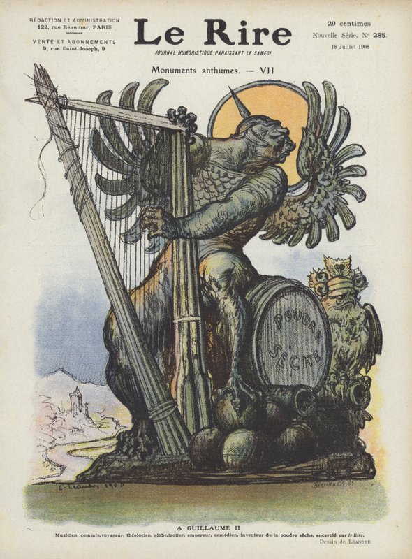 Karykatura cesarza Wilhelma II Niemiec. Ilustracja do Le Rire autorstwa Charles Leandre