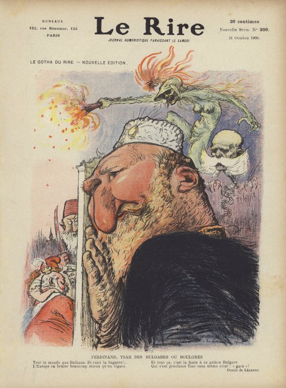 Karykatura bułgarskiego cara Ferdynanda I. Ilustracja do Le Rire autorstwa Charles Leandre